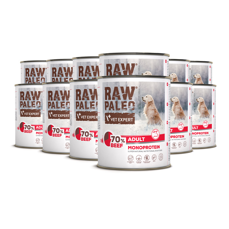 800x800_12_800g_Beef_Adult Raw Paleo Dog Adult MONOPROTEIN Konserveler - Görsel 1